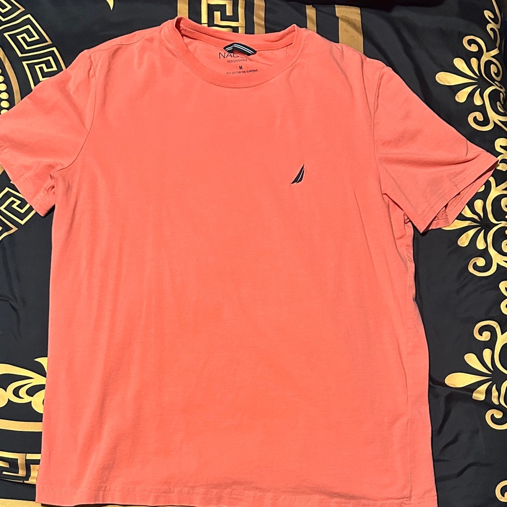 Nautica Men's Short Sleeve Tee in Coral